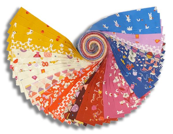 Moda Ruby Star Society Pre-Cut 40 Piece 2 1/2" Strips Jelly Roll - Persimmon