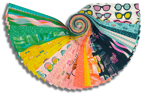 Moda Ruby Star Society Pre-Cut 40 Piece 2 1/2" Strips Jelly Roll - Poolside Too