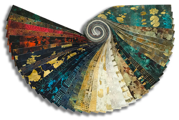 Moda Pre-Cut 40 Piece 2 1/2" Strips Jelly Roll - Tranquil Patina