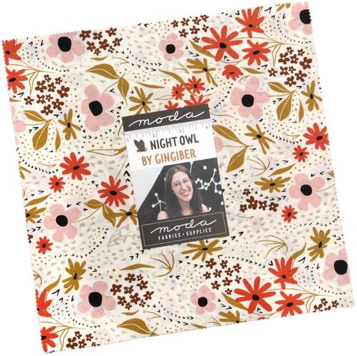 Moda Pre-Cut 42 Piece 10" Square Layer Cake - Night Owl