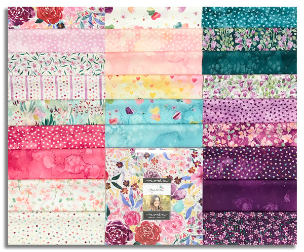Moda Pre-Cut 42 Piece 10" Square Layer Cake - Fleur The Love
