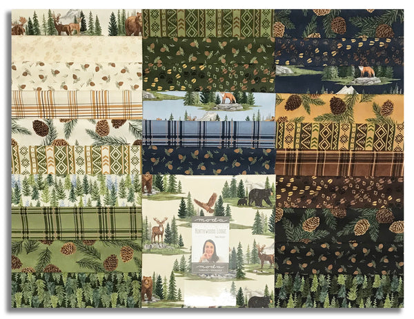 Moda Pre-Cut 42 Piece 10" Square Layer Cake - Northwoods Lodge