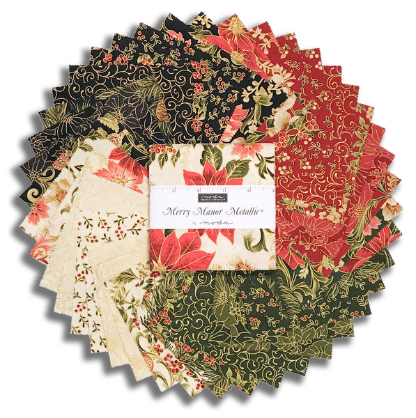 Moda Pre-Cut 42 Piece 5" Charm Squares - Merry Manor