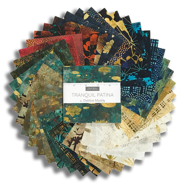 Moda Pre-Cut 42 Piece 5" Charm Squares - Tranquil Patina