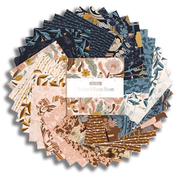 Moda Pre-Cut 42 Piece 5" Charm Squares - Feather & Forest Bloom