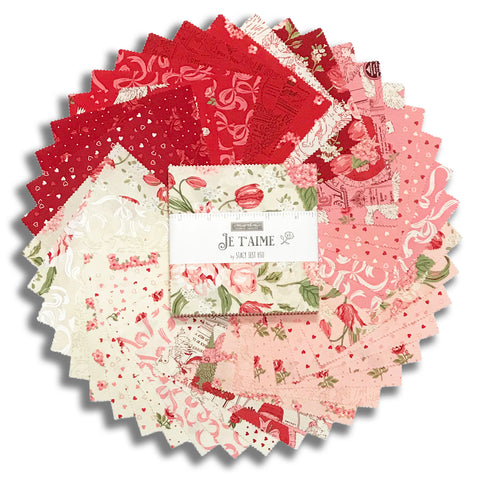 Moda Pre-Cut 42 Piece 5" Charm Squares - Je Taime