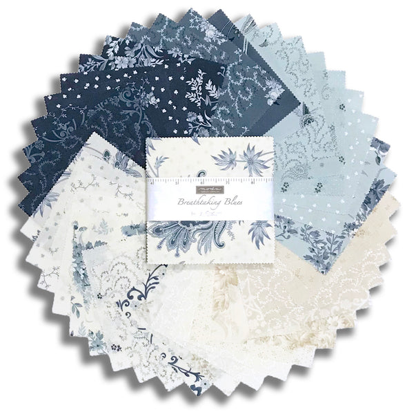 Moda Pre-Cut 42 Piece 5" Charm Squares - Breathtaking Blues