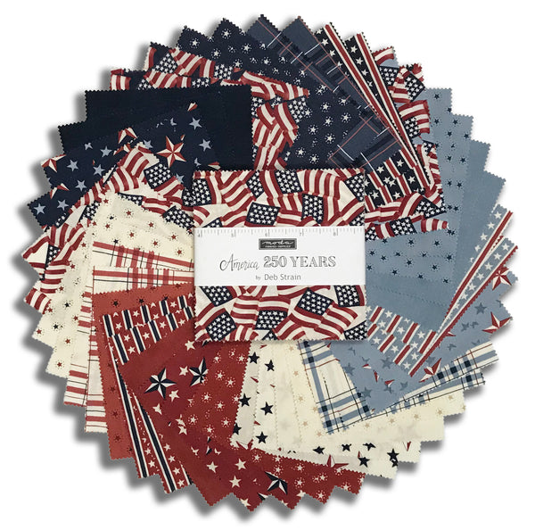 Moda Pre-Cut 42 Piece 5" Charm Squares - America 250 Years
