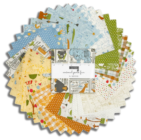 Moda Pre-Cut 42 Piece 5" Charm Squares - Animal Park Fun