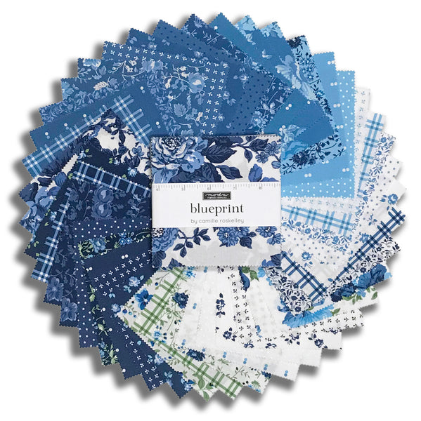 Moda Pre-Cut 42 Piece 5" Charm Squares - Blueprint