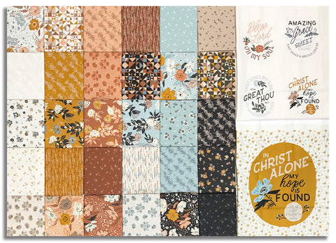 Moda Pre-Cut 32 Piece Fat Quarter Bundle With Two 24" PANELS - Wellspring