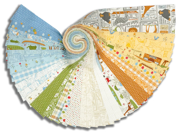 Moda Pre-Cut 40 Piece 2 1/2" Strips Jelly Roll - Animal Park Fun