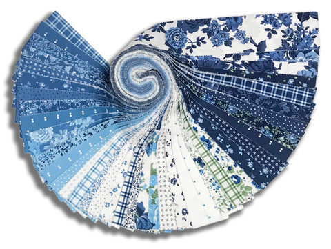 Moda Pre-Cut 40 Piece 2 1/2" Strips Jelly Roll - Blueprint