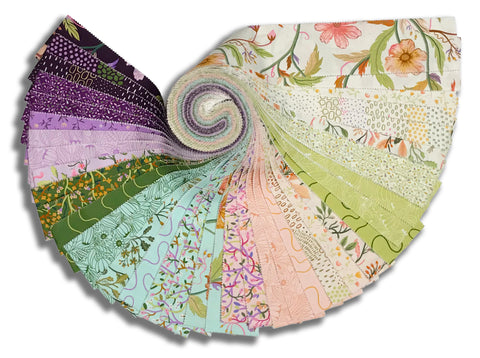 Moda Pre-Cut 40 Piece 2 1/2" Strips Jelly Roll - Floral Fondant