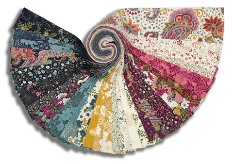 Moda Pre-Cut 40 Piece 2 1/2" Strips Jelly Roll - Chelsea Garden