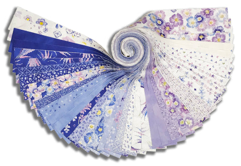 Moda Pre-Cut 40 Piece 2 1/2" Strips Jelly Roll - Delphinium