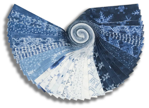 Moda Pre-Cut 40 Piece 2 1/2" Strips Jelly Roll - Winter Chill