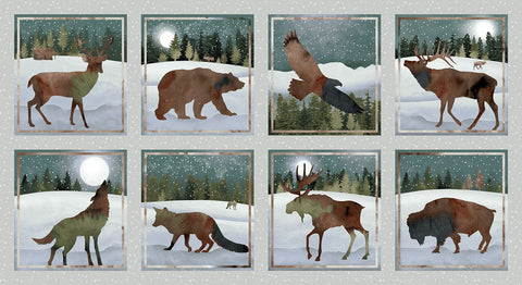 Henry Glass & Co. Moonlit Stroll 1274 63 Multi Blocks 24" PANEL By The PANEL (Not Strictly By The Yard)