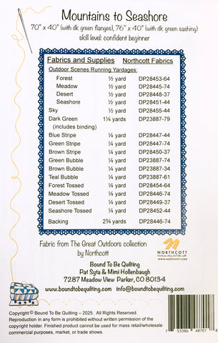 MOUNTAINS TO SEASHORE - Bound To Be Quilting Pattern BTBQ535