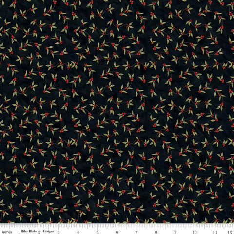 Riley Blake Naughty or Nice C16263 Black Holly Berries By The Yard