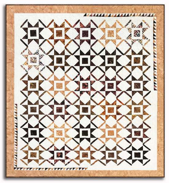 New Year's Star Quilt 49 x 57" Fully Finished Sample Quilt -  Hoffman Batiks