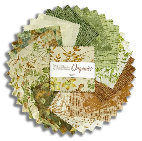 Northcott Pre-Cut 42 Piece 5" Charm Chips - CORGANICS42 10 - Stonehenge Organics