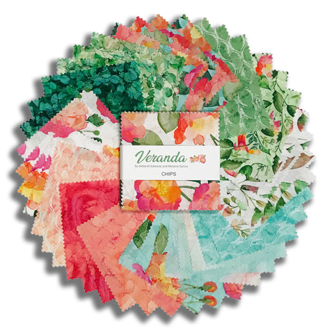 Northcott Pre-Cuts 42 Piece 5" Charm Chips - CVERAN42 10 - Veranda