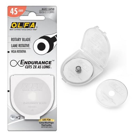 OLFA 45mm High Endurance Rotary Blade Model RB45H-2 1139991 - 2-Pack