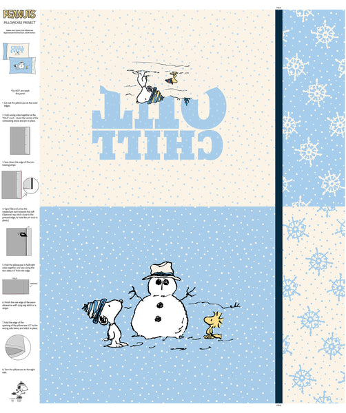 Northcott Frosty Friends P1030 10 White Multi Pillowcase 35" PANEL By The PANEL (Not Strictly By The Yard)