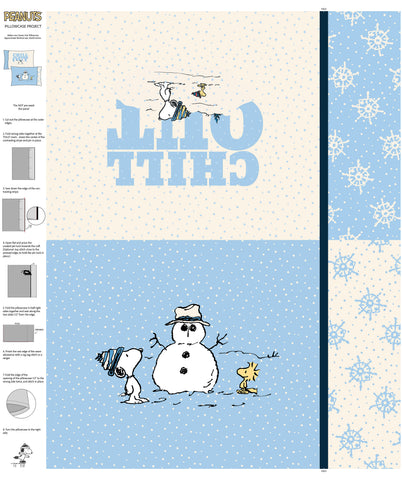 Northcott Frosty Friends P1030 10 White Multi Pillowcase 35" PANEL By The PANEL (Not Strictly By The Yard)