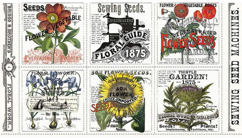 Riley Blake Sewing Seeds III PD15681 Garden Patch 24" PANEL By The PANEL (Not Strictly By The Yard)