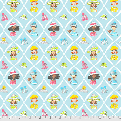 Free Spirit PWAK002 Blue Happy Hatters By The Yard