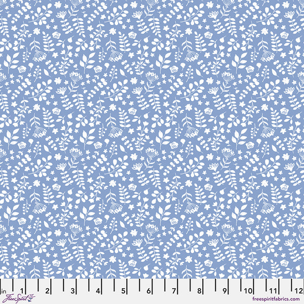 Free Spirit Blossom Brew PWAK051 Blue Flowering Field By The Yard