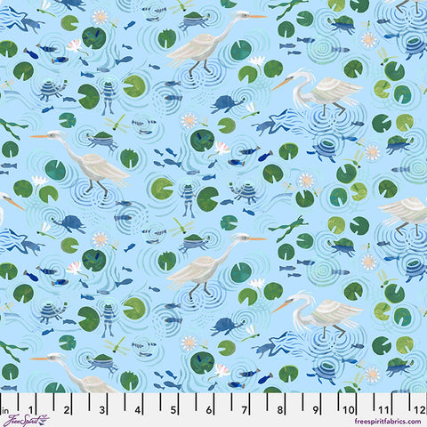 Free Spirit Azul PWAT018 Azul Pond Life By The Yard