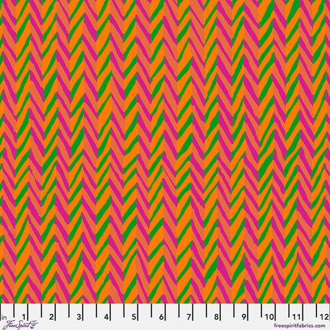 Free Spirit Kaffe Fassett Collective PWBM019 Orange Herringbone Stripe By The Yard