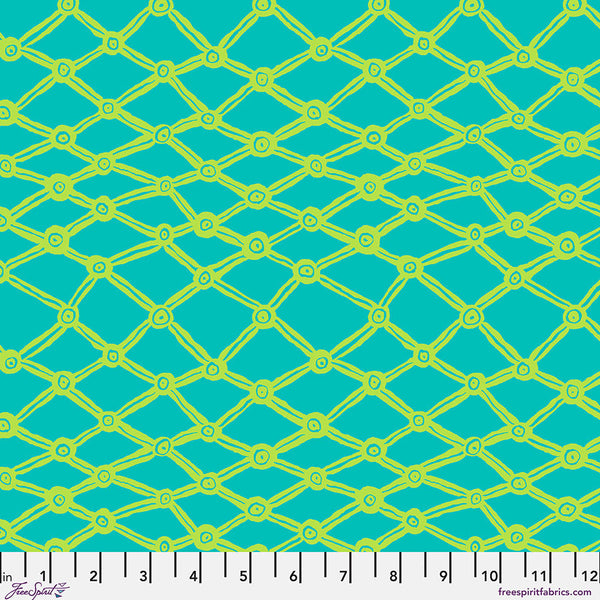 Free Spirit Kaffe Fassett Collective PWBM036 Aqua Nets By The Yard