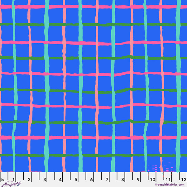 Free Spirit Kaffe August 2026 PWBM105 Blue Grid By The Yard