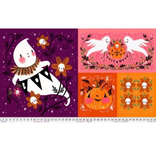Free Spirit PWCD109 XPanel Ghostly Greetings PANEL By The PANEL (Not Strictly By The Yard)