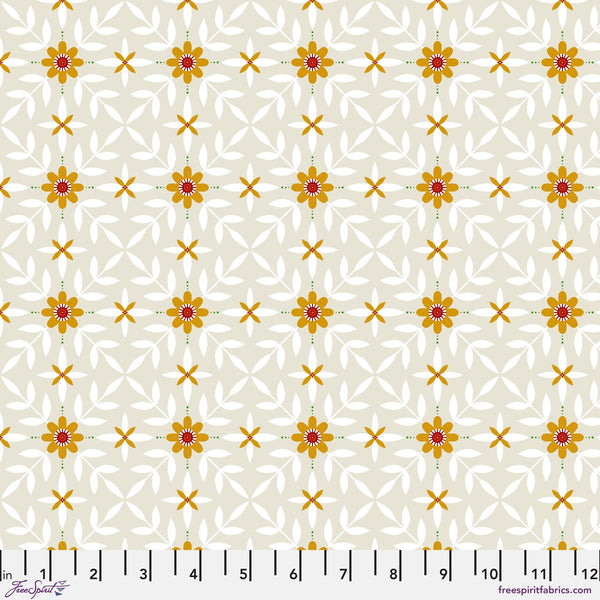 Free Spirit 12 Days Of Christmas PWCD136 Swan Lattice Taupe By The Yard
