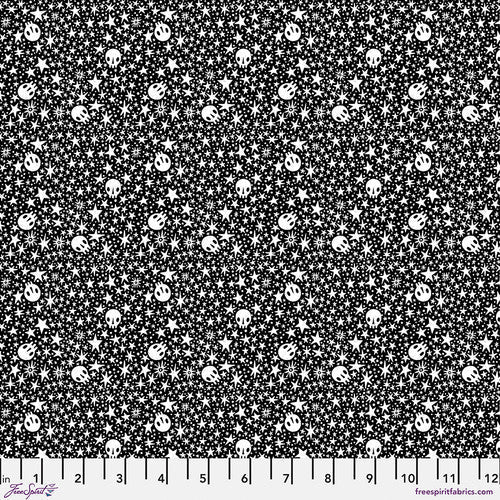 Free Spirit PWCD146 XBlack Starry Skulls By The Yard