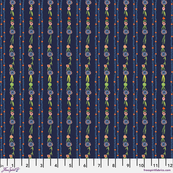 Free Spirit Pompadours In PinkPWCG037 Navy Daisy Chain By The Yard