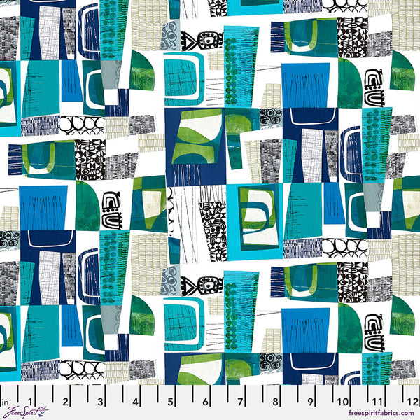 Free Spirit Flying South PWCY006 Seablue Collage By The Yard