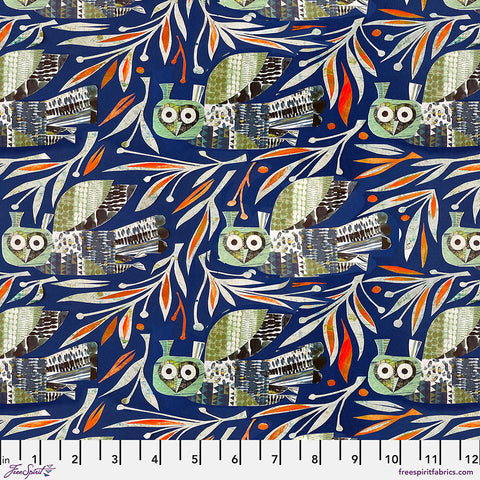 Free Spirit Flying South PWCY010 DK Blue Winter Owl By The Yard