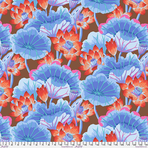 Free Spirit Kaffe Fassett Collective PWGP093 Brown Lake Blossoms By The Yard