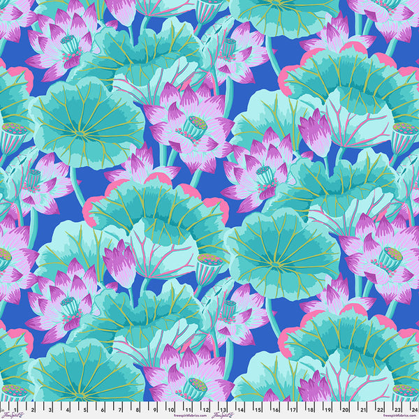 Free Spirit Kaffe Fassett Collective PWGP093 Turquoise Lake Blossoms By The Yard