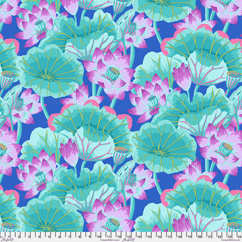 Free Spirit Kaffe Fassett Collective PWGP093 Turquoise Lake Blossoms By The Yard