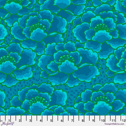 Free Spirit Kaffe Fassett PWGP197 Turquoise Tonal Floral By The Yard