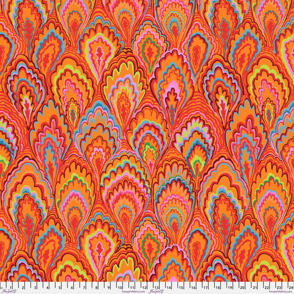 Free Spirit Kaffe Fassett Collective PWGP207 Red Marble Scallops By The Yard