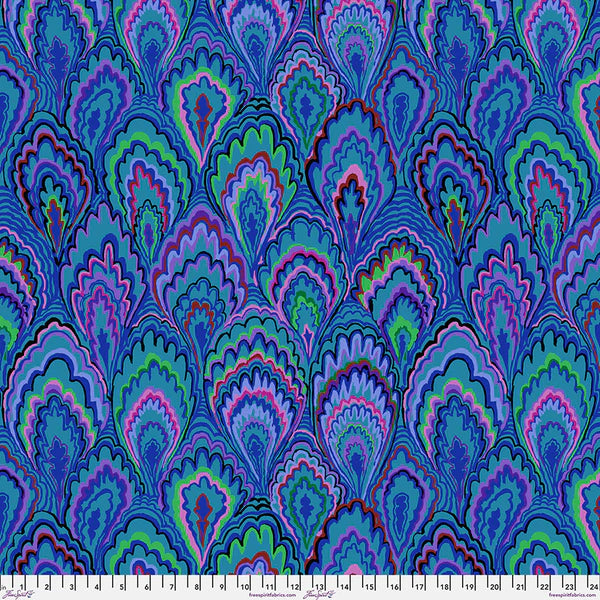 Free Spirit Kaffe Fassett Collective PWGP207 Blue Marble Scallops By The Yard