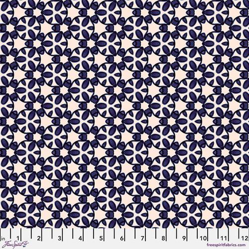 Free Spirit Paradise Blooms PWKI005 Navy Garden Trellis By The Yard